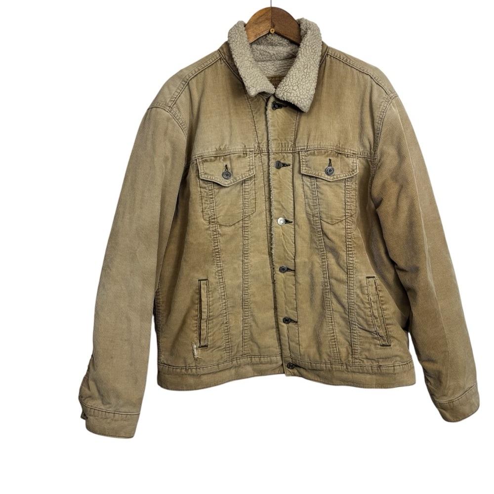 Gap Corduroy Sherpa Jacket/Size L/Brown Colour/Button/sheepskin/Long Sleeve
